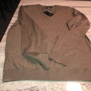 Men’s Hugo Boss Brown Wool Sweater Large Slim Fit